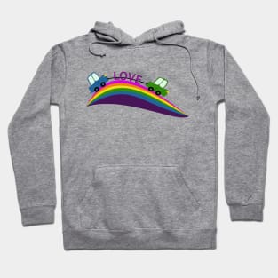 Over the rainbow with love. 90s Hoodie